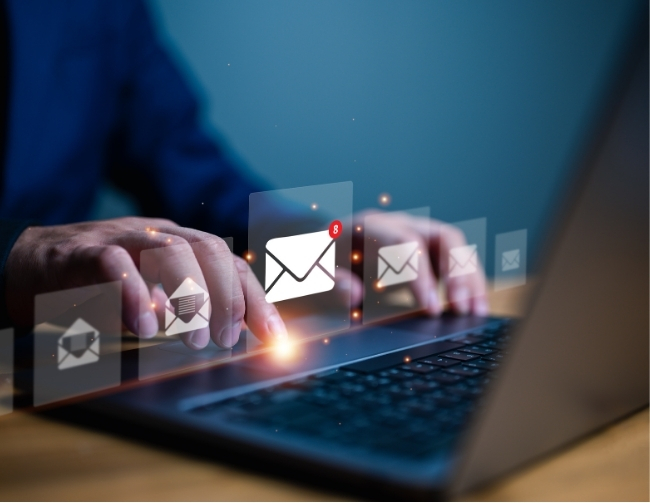 Email Popup Over Computer Email Popup Over Computer